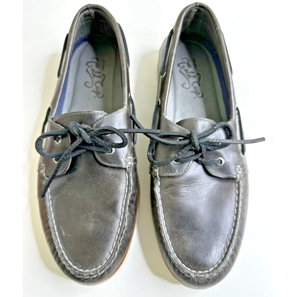 Sperry Gold Cup Boat Shoes Men's Gray Leather Sz 12 Casual